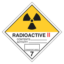 Hazchem Sign - Radioactive II - 100x100mm self-adhesive vinyl