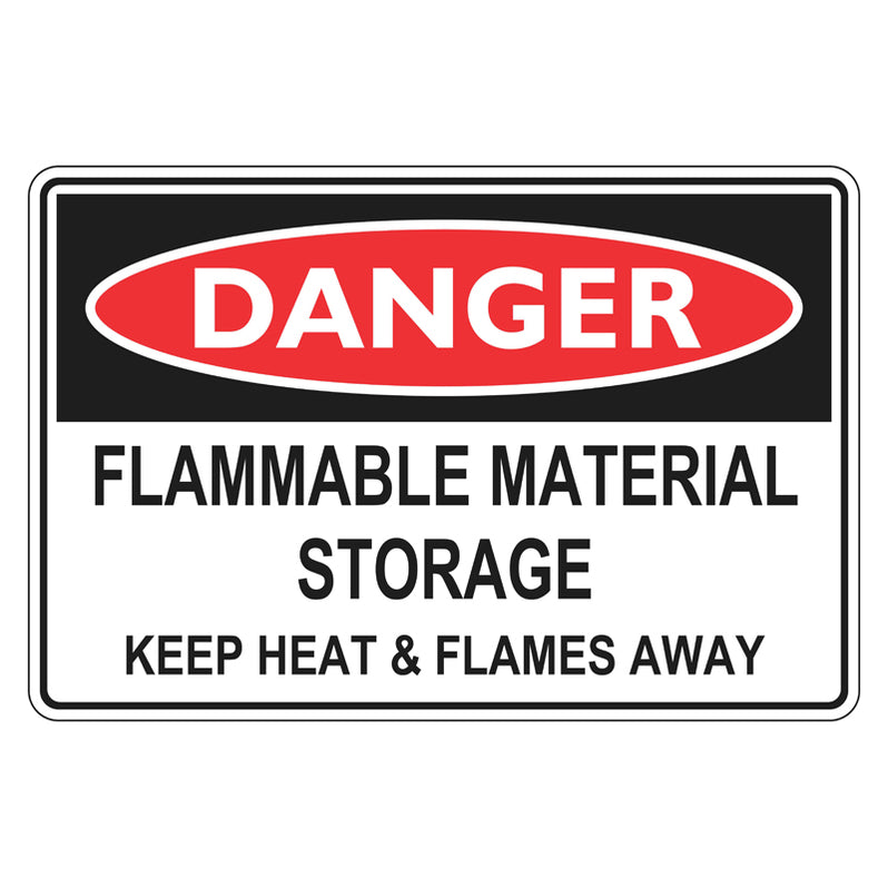Danger Sign - Flammable Material Storage Keep Heat Away — Safetysigns ...