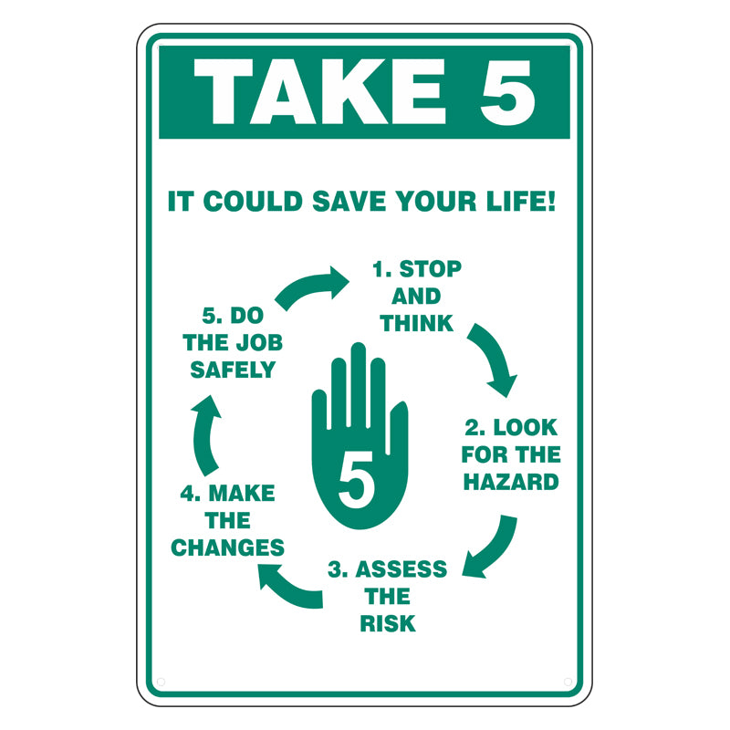 Emergency Sign - Take 5 It Could Save Your Life – Safetysigns.com.au