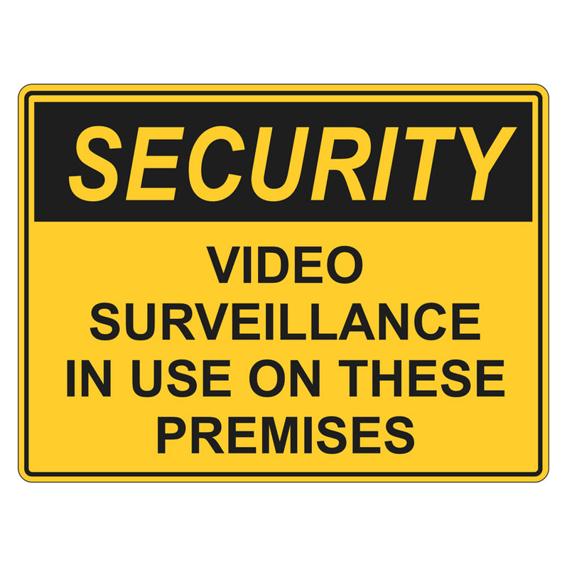 Security Sign - Video Surveillance In Use On These Premises 450x600mm ...