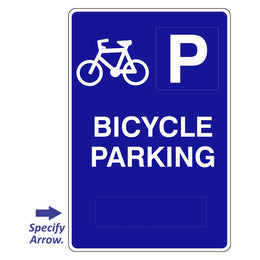 Bicycle parking sign designed and manufactured in Melbourne - 300x450mm metal