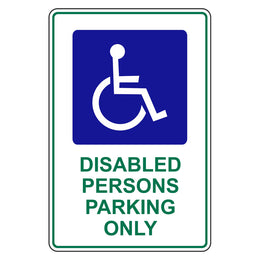 Disabled persons parking only sign for private property - 300x450mm metal