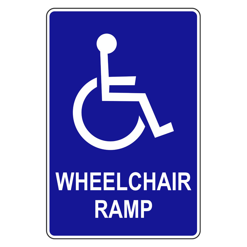 Car Park Sign - Wheelchair Ramp 300x450mm Metal Safety Sign ...