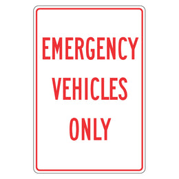 Emergency vehicles only sign for private property - 300x450mm metal