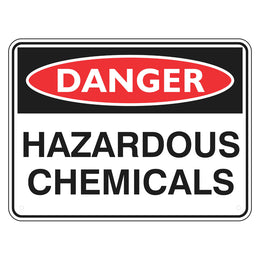 Danger Sign - Hazardous Chemicals - 225x300mm polypropylene