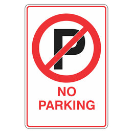 No parking sign with P symbol for private property - 300x450mm metal