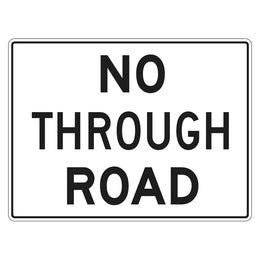 No through road private property sign - 450x600mm metal