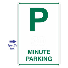 Minute parking sign with custom numbering for private property - 300x450mm metal