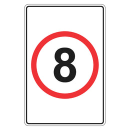 Speed Limit Sign - 8km - 450x600mm metal