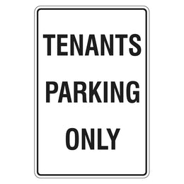 Tenants parking only sign for vehicle access and parking restrictions on private property - 300x450mm metal