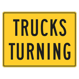 Car Park Sign - Trucks Turning - 450x600mm metal