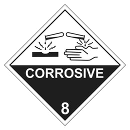 Hazchem Sign - 8 Corrosive - 270x270mm metal