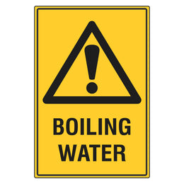 Warning Sign - Boiling Water - 150x225mm self-adhesive vinyl