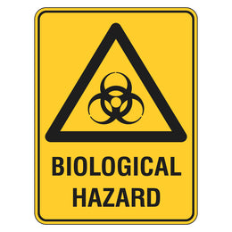 Warning Sign - Biological Hazard - 450x600mm polypropylene