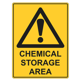 Warning Sign - Chemical Storage Area - 450x600mm metal
