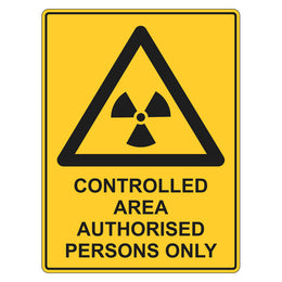 Warning Sign - Controlled Area Authorised Persons Only - 450x600mm metal