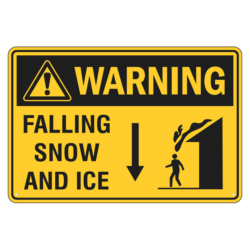 Warning Sign - Falling Snow And Ice Metal Sign 300x450mm — Safetysigns ...