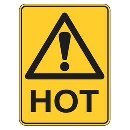 Warning Sign - Hot - 225x300mm metal