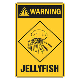 Warning Sign - Jellyfish - 300x450mm metal
