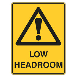 Warning Sign - Low Headroom - 450x600mm metal