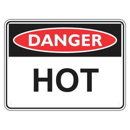Danger Sign - Hot - 450x600mm metal