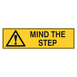 Warning Sign - Mind The Step - 100x350mm self-adhesive vinyl