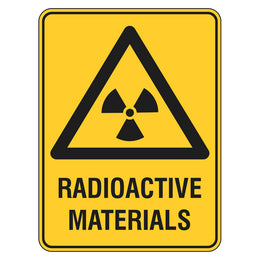 Warning Sign - Radioactive Materials - 225x300mm metal