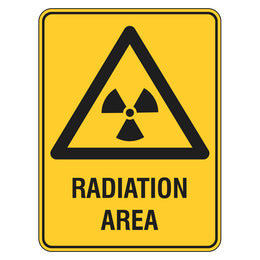 Warning Sign - Radiation Area - 225x300mm metal