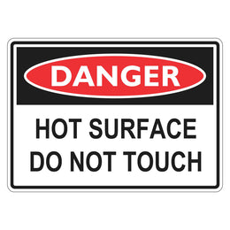 Danger Sign - Hot Surface Do Not Touch - 100x140mm self-adhesive vinyl