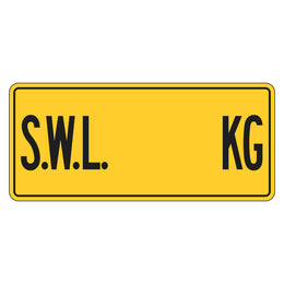 Warning Sign - S.W.L. __ KG - 200x450mm metal