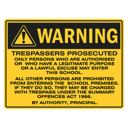 Warning Sign - Trespassers Prosecuted - 450x600mm metal