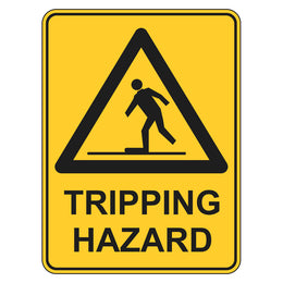 Warning Sign - Tripping Hazard - 225x300mm metal