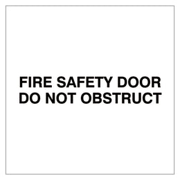 Fire Door Text - Fire Safety Door Do Not Obstruct - 60x320mm 25mm High Text - 2 Lines