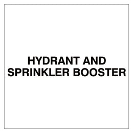 Fire Door Text - Hydrant And Sprinkler Booster - 60x360mm 25mm High Text - 2 Lines