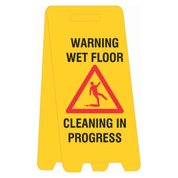 A-Frame Wet Floor Cleaning In Progress