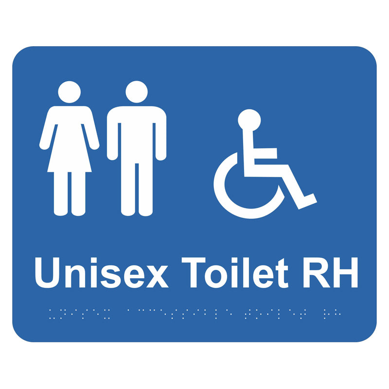 Braille Sign Unisex Accessible Toilet RH