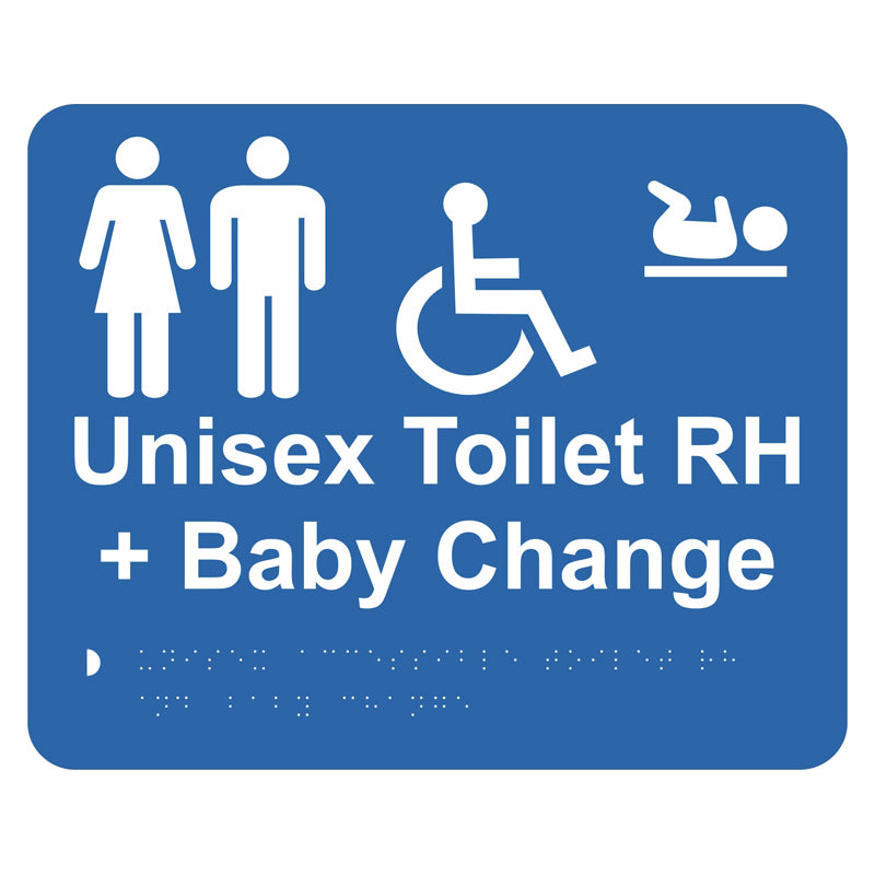 Braille Sign Unisex Accessible Toilet RH & Baby Change Safetysigns