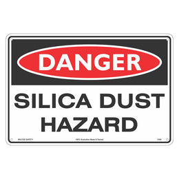 Danger Sign - Silica Dust Hazard - 450x600mm metal