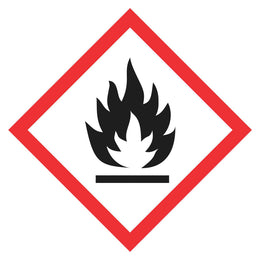 Hazchem GHS Sign - Flammable - 100x100mm self-adhesive vinyl