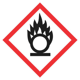 Hazchem GHS Sign - Oxidizing - 100x100mm self-adhesive vinyl