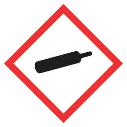 Hazchem GHS Sign - Gases Under Pressure - 100x100mm self-adhesive vinyl