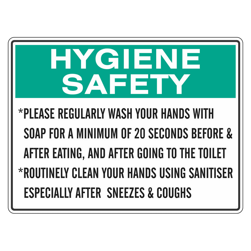 Hygiene Sign - Please Wash And Sanitise Your Hands 450x600mm Metal ...