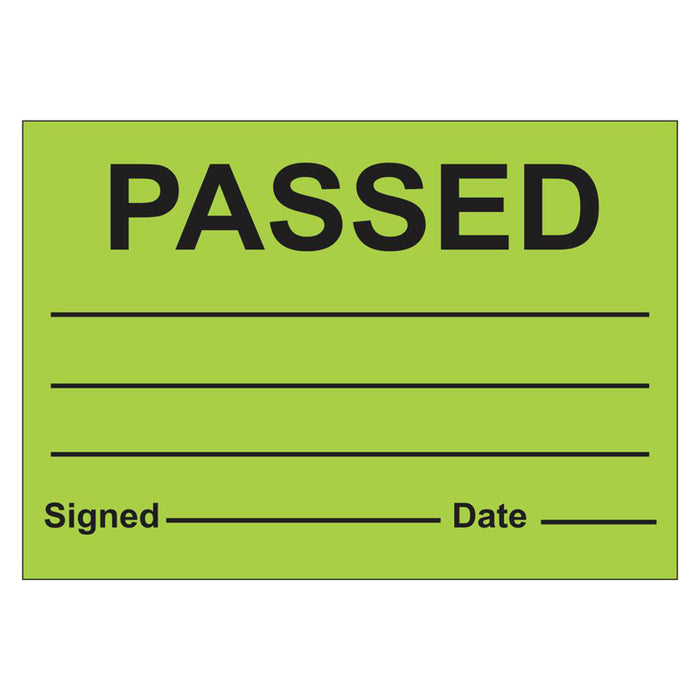 Quality Control Label - Passed