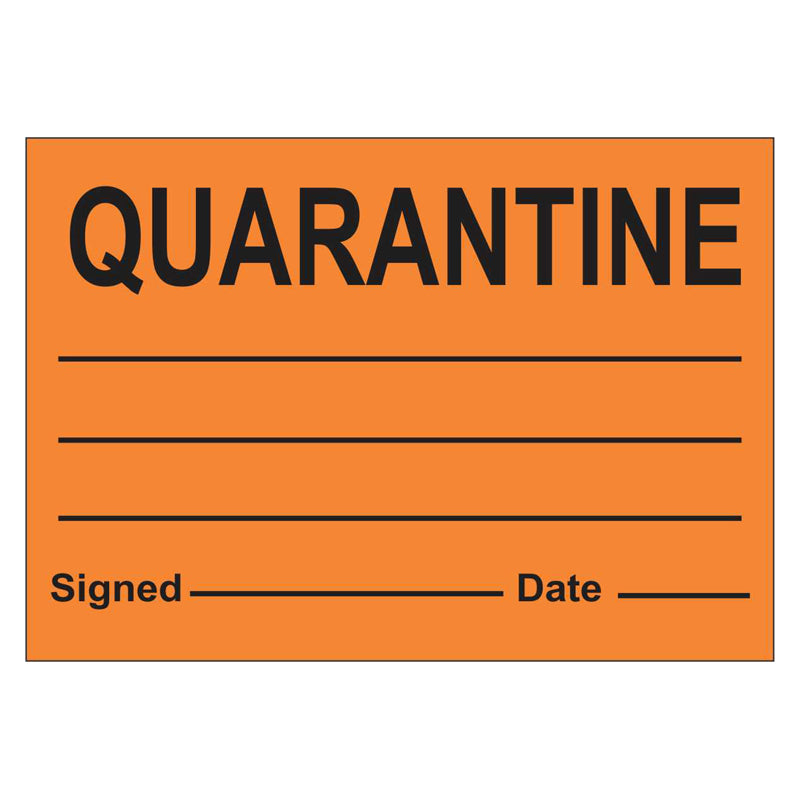 Quality Control Label - Quarantine — Safetysigns.com.au