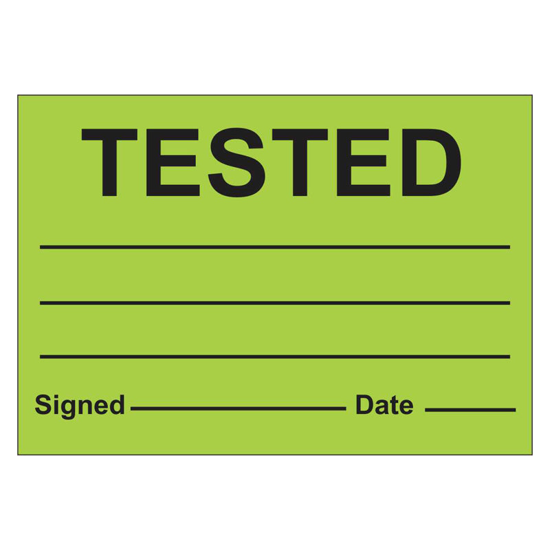 Quality Control Label - Tested — Safetysigns.com.au