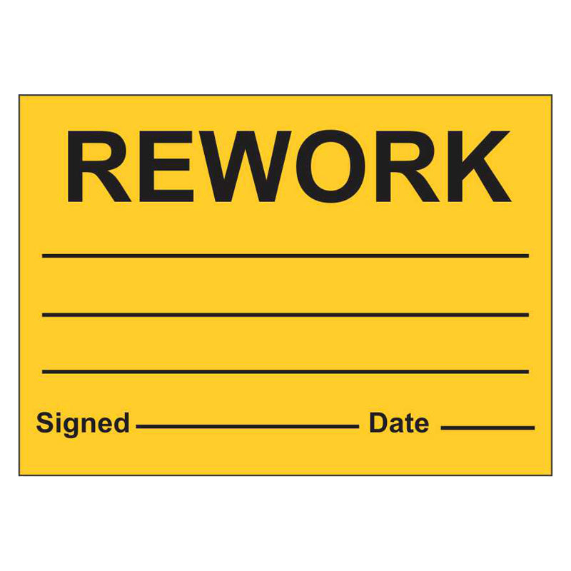 Quality Control Label - Rework — Safetysigns.com.au