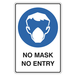 Mandatory Sign - No Mask No Entry - 450x600mm corflute