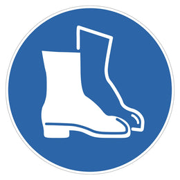 Mandatory Sign - Footwear - 200 mm self-adhesive vinyl