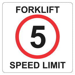 Floor Sign - Forklift Speed Limit - 435x435mm Self Adhesive