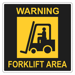 Floor Sign - Warning Forklift Area - 435x435mm Self Adhesive